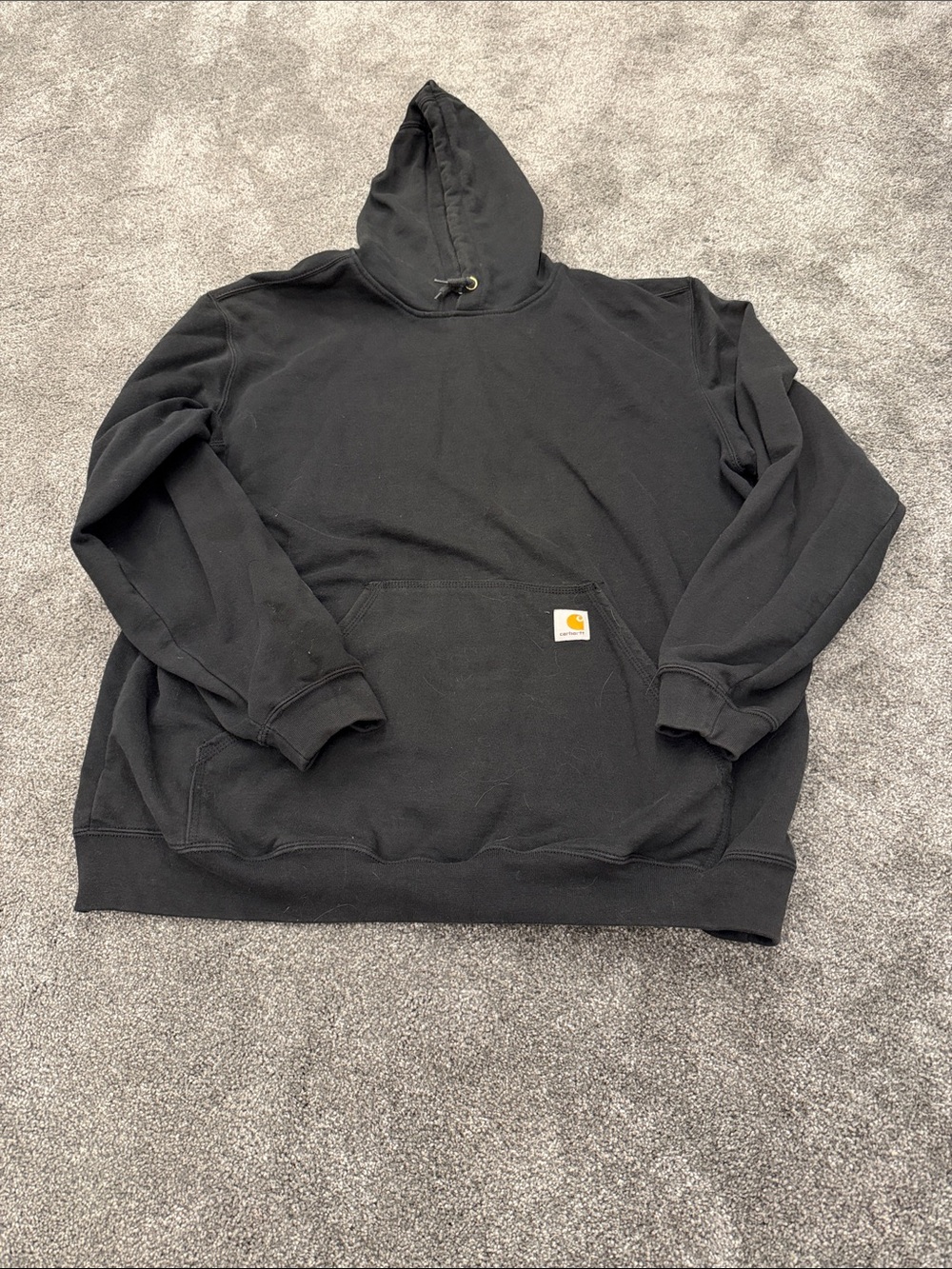 Carhartt Black Hooded Pullover with Logo Patch